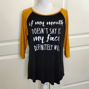 Lovely Souls jersey tee gray/gold graphic tee large